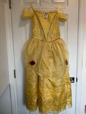 Disney Yellow Princess Ball Gown Costume with Rose Accents